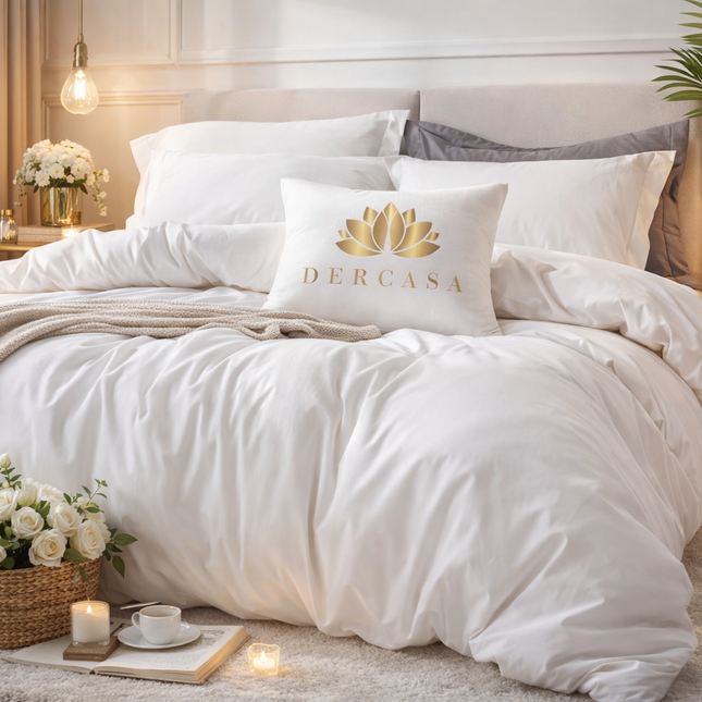 Lenjerie tip Hotelieră din Bumbac, 150x220 cm, alb, Cod: BRP2