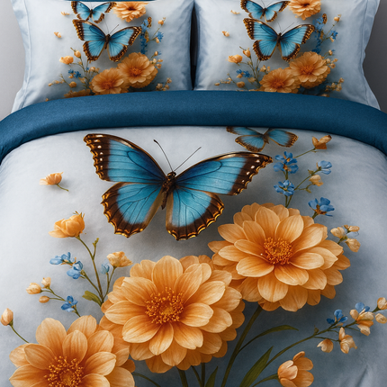 Lenjerie Premium cu efect panoramic 5D, cearșaf cu elastic, Cod: CDC-2