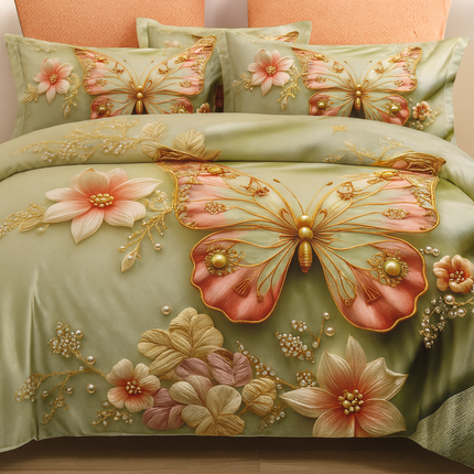 Lenjerie Premium cu efect panoramic 5D, cearșaf cu elastic, Cod: CDC-6