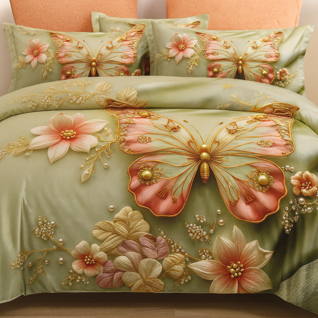 Lenjerie Premium cu efect panoramic 5D, cearșaf cu elastic, Cod: CDC-6