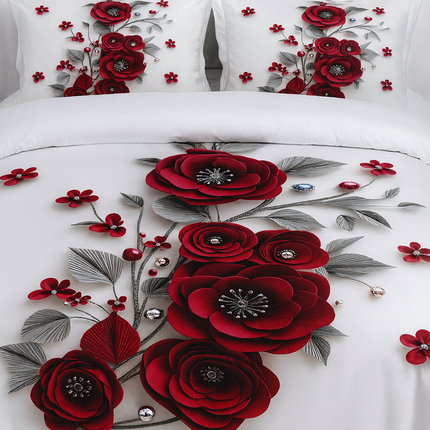 Lenjerie Premium cu efect panoramic 5D, cearșaf cu elastic, Cod: CDC-13