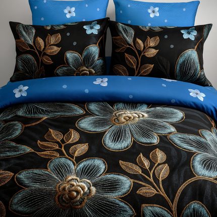 Lenjerie Premium cu efect panoramic 5D, cearșaf cu elastic, Cod: CDC-1