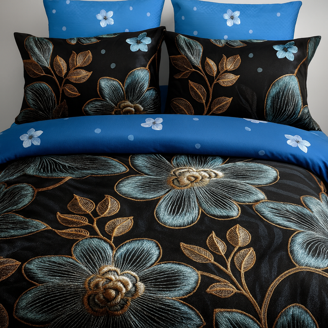 Lenjerie Premium cu efect panoramic 5D, cearșaf cu elastic, Cod: CDC-1