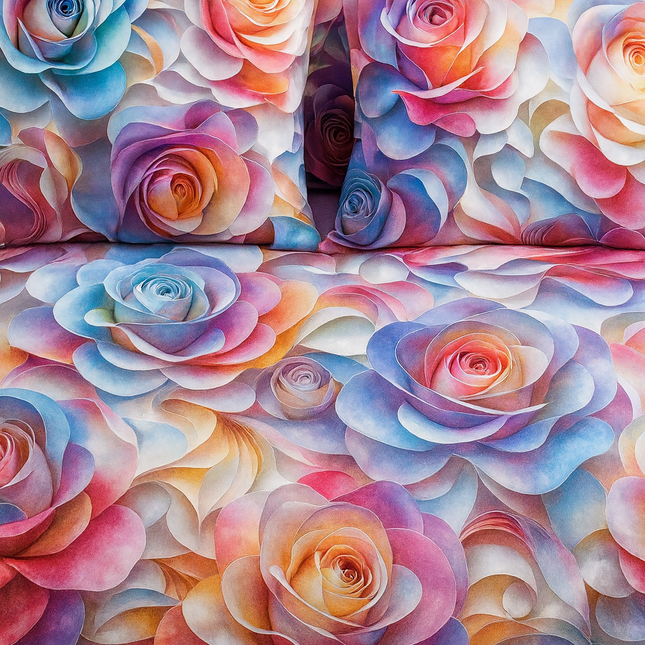 Lenjerie Premium cu efect panoramic 5D, cearșaf cu elastic, Cod: CDC-12