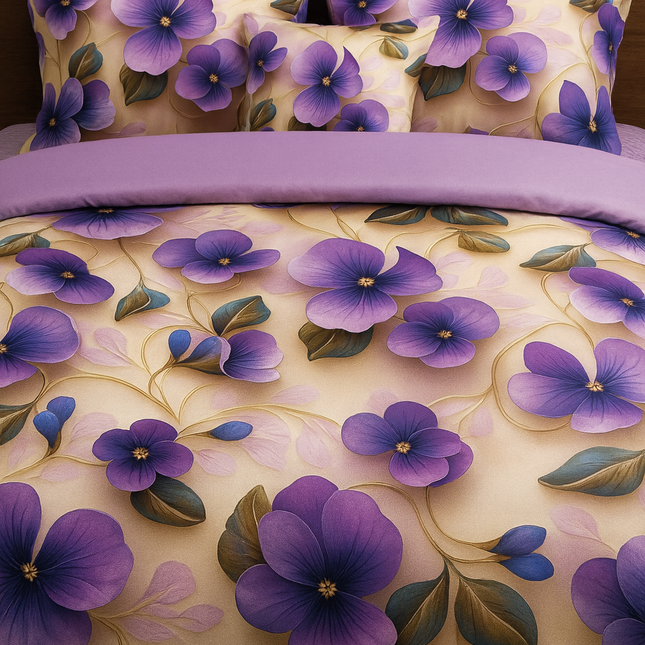 Lenjerie Premium cu efect panoramic 5D, cearșaf cu elastic, Cod: CDC-15