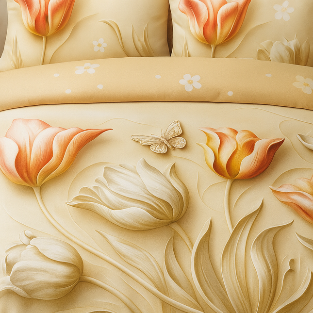 Lenjerie Premium cu efect panoramic 5D, cearșaf cu elastic, Cod: CDC-17