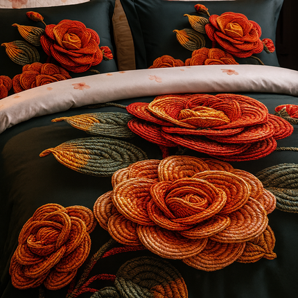 Lenjerie Premium cu efect panoramic 5D, cearșaf cu elastic, Cod: CDC-18