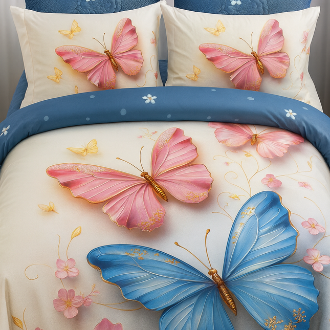 Lenjerie Premium cu efect panoramic 5D, cearșaf cu elastic, Cod: CDC-22