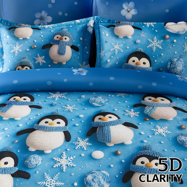 Lenjerie Premium cu efect panoramic 5D, cearșaf cu elastic, Cod: CDC-5