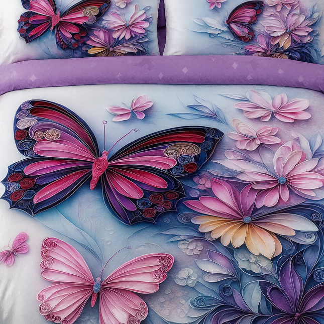 Lenjerie Premium cu efect panoramic 5D, cearșaf cu elastic, Cod: CDC-24