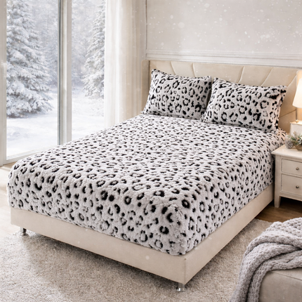 Husă de pat catifelată cu elastic + 2 fețe de pernă, Cod: HYC22