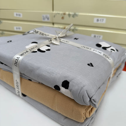 Lenjerie elastică premium din bumbac tricot – Design botanic, 4 piese, Cod: CTN15
