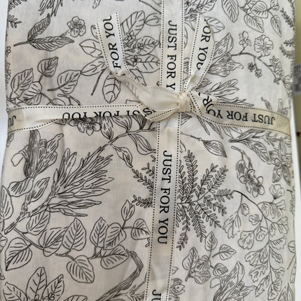Lenjerie elastică premium din bumbac tricot – Design botanic, 4 piese, Cod: CTN25