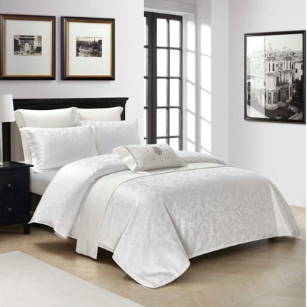 Set lenjerie de Lux jacquard, 4 piese, pat 2 persoane, cearșaf cu elastic Cod: JQC2