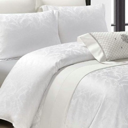 Set lenjerie de Lux jacquard, 4 piese, pat 2 persoane, cearșaf cu elastic Cod: JQC2