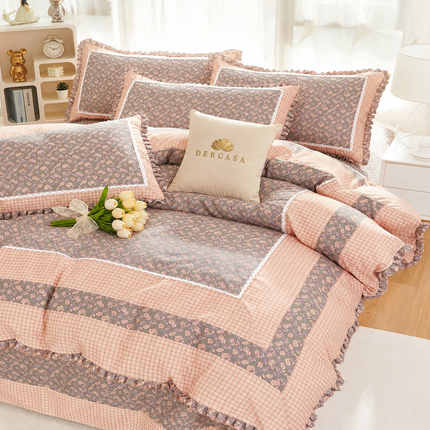 Lenjerie DELUXE din Bumbac Soft Touch cu volănașe Cod: FB41