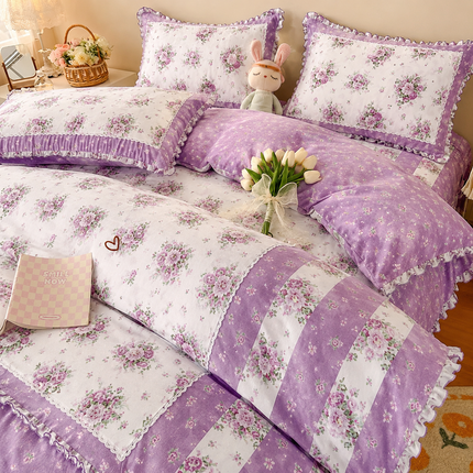 Lenjerie DELUXE din Bumbac Soft Touch cu volănașe Cod: FB8