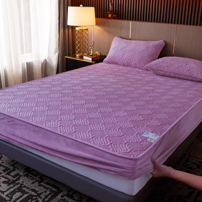Husă / Topper saltea cu elastic, mov lila, 160x200 cm, Cod: TPY4