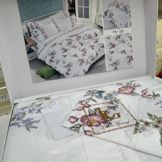 Lenjerie de Pat Luxury „Dantelă și Petale” – TK-2D