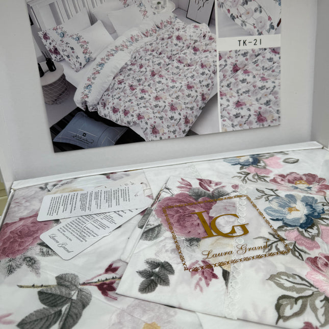 Lenjerie de Pat Luxury „Dantelă și Petale” – TK-2I