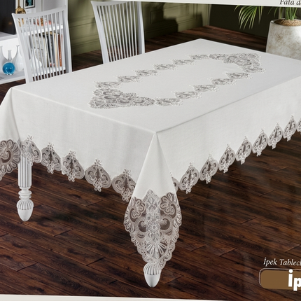 Față de masă tip in cu broderie – 160x220 cm – Eleganță și Protecție desăvârșită, Cod: FMPS11