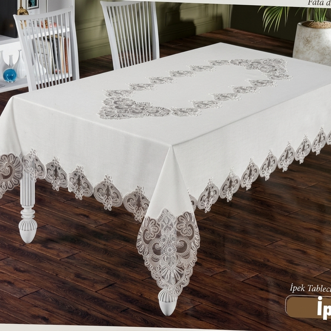 Față de masă tip in cu broderie – 160x220 cm – Eleganță și Protecție desăvârșită, Cod: FMPS11