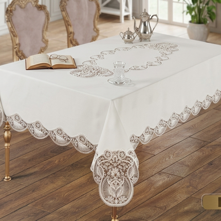 Față de masă tip in cu broderie – 160x220 cm – Eleganță și Protecție desăvârșită, Cod: FMPS15