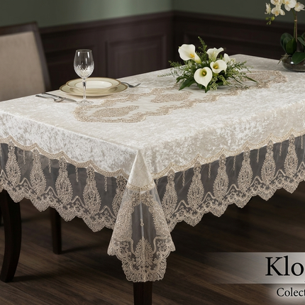 Față de masă tip in cu broderie – 160x220 cm – Eleganță și Protecție desăvârșită, Cod: FMPS23
