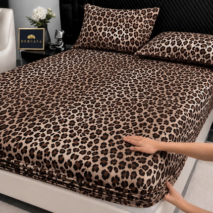 Husă de pat cu elastic din Bumbac Finet + 2 Fețe de Pernă, 180x200, Cod: DRW9