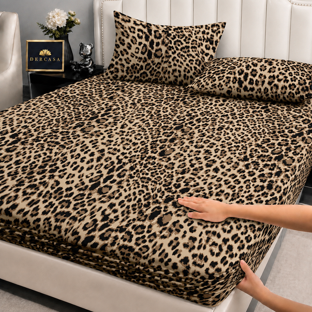 Husă de pat cu elastic din Bumbac Finet + 2 Fețe de Pernă, 160x200, Cod: DRW21
