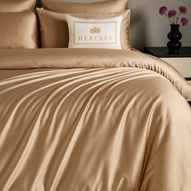 Lenjerie Luxury din Satin, 4 piese, cearșaf cu elastic, Cod: SLX10