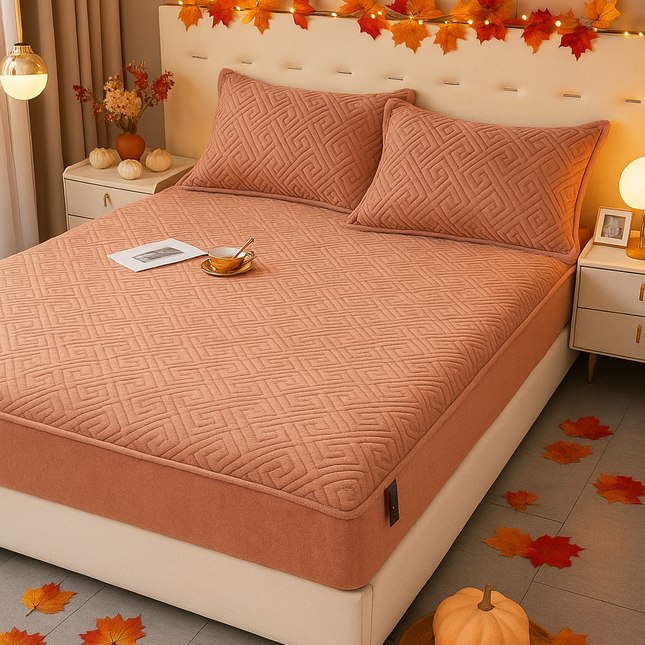 Husă / Topper saltea cu elastic+două feţe de pernă 160x200 cm Cod: TPF12