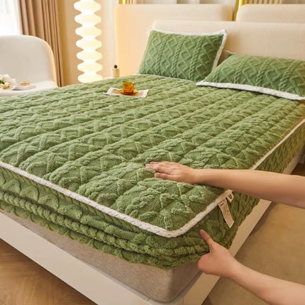 Husă / Topper saltea cu elastic, verde, 160x200 cm, Cod: CTPP403