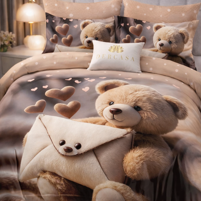 Lenjerie Premium cu efect panoramic 5D, cearșaf cu elastic, Cod: CDC-54