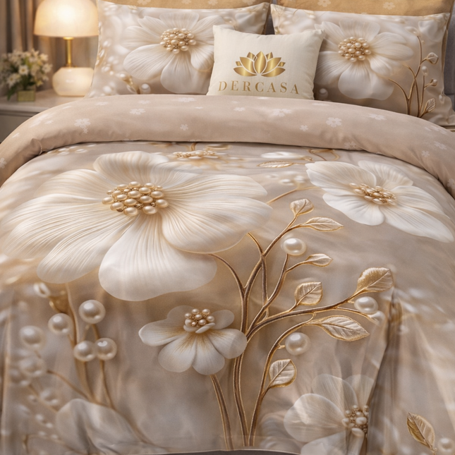 Lenjerie Premium cu efect panoramic 5D, cearșaf cu elastic, Cod: CDC-52