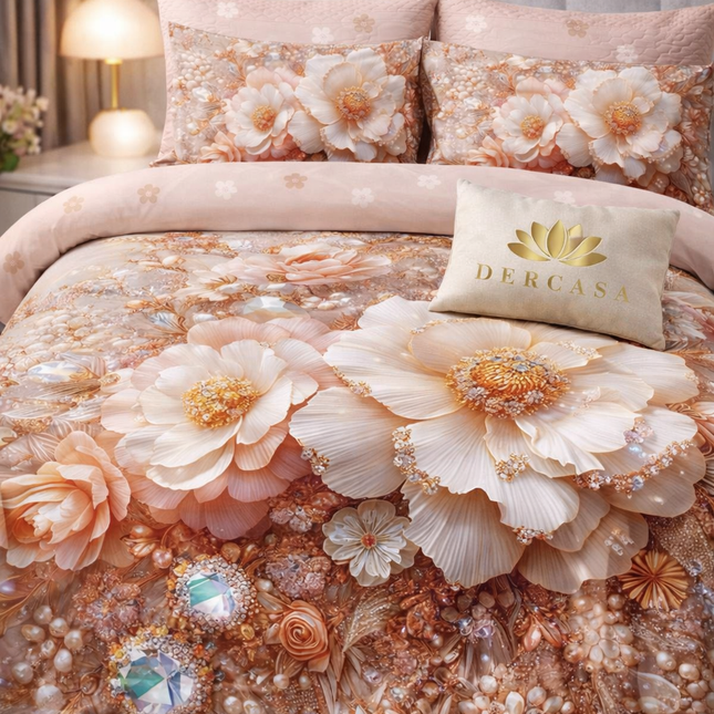 Lenjerie Premium cu efect panoramic 5D, cearșaf cu elastic, Cod: CDC-47