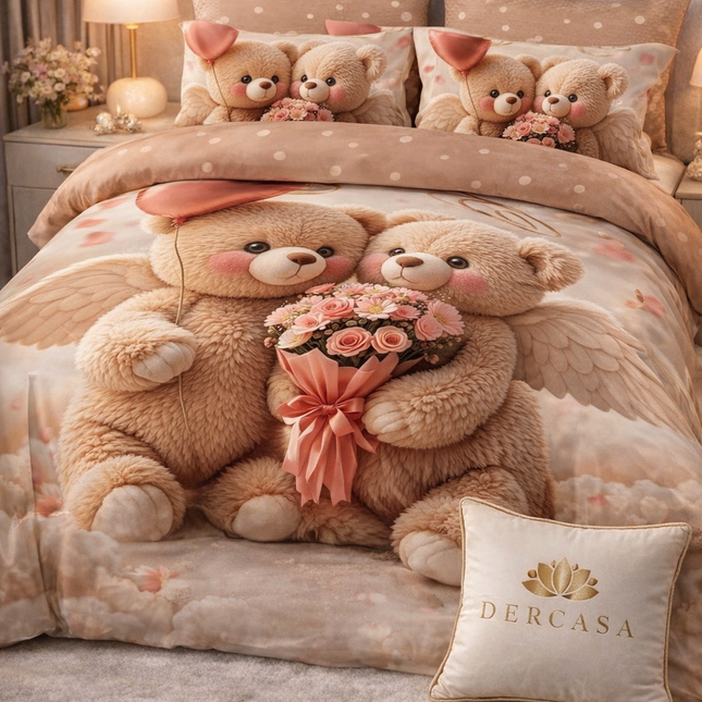 Lenjerie Premium cu efect panoramic 5D, cearșaf cu elastic, Cod: CDC-44