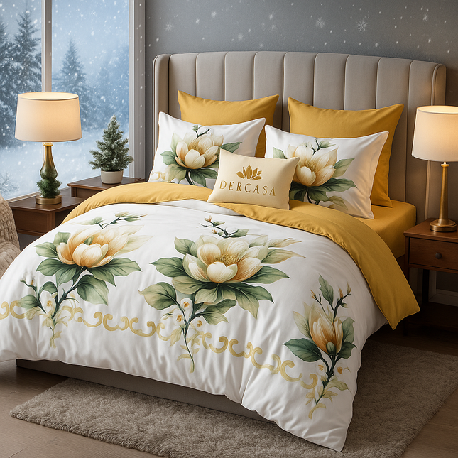 Lenjerie de Pat 6 Piese din Finet Moale cu Elastic, Cod: LNA14