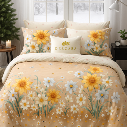 Lenjerie de Pat 6 Piese din Finet Moale cu Elastic, Cod: LNA60