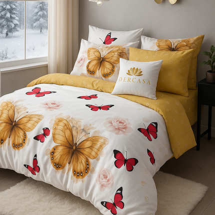 Lenjerie de Pat 6 Piese din Finet Moale cu Elastic, Cod: LNA74