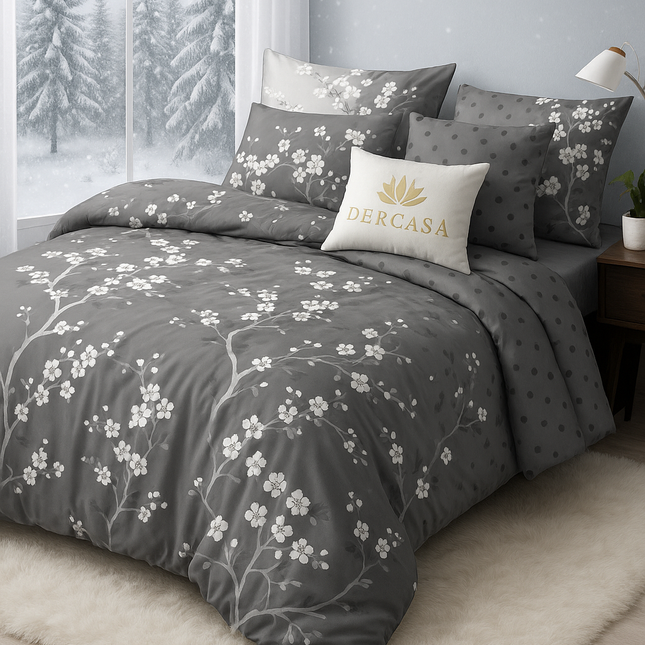 Lenjerie de Pat 6 Piese din Finet Moale cu Elastic, Cod: LNA99