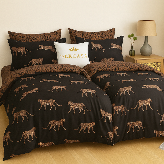 Set lenjerie pat – bumbac satinat, 7 piese, 2 huse pilotă, Cod: 7PS13