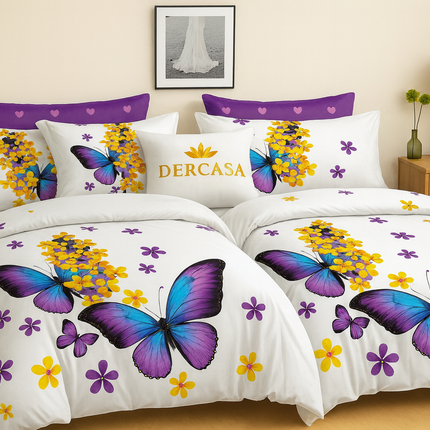 Set lenjerie pat – bumbac satinat, 7 piese, 2 huse pilotă, Cod: 7PS16