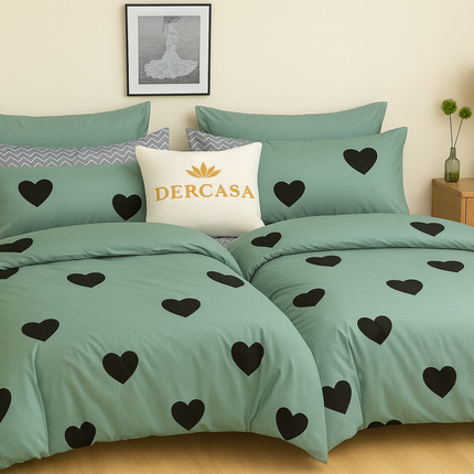 Set lenjerie pat – bumbac satinat, 7 piese, 2 huse pilotă, Cod: 7PS20