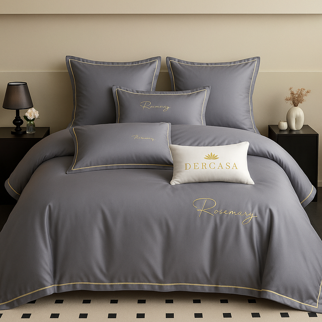 Lenjerie Luxury din Satin, 6 piese, cearșaf cu elastic, Cod: SLS2
