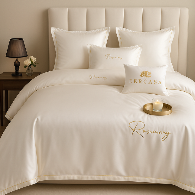Lenjerie Luxury din Satin, 6 piese, cearșaf cu elastic, Cod: SLS5