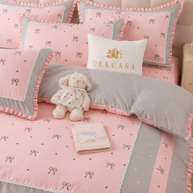 Lenjerie DELUXE din Bumbac Soft Touch cu volănașe Cod: FB63