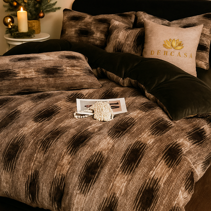 Set de Lux din blană de iepure artificială, 6 piese, cearșaf cu elastic Cod: BYE59