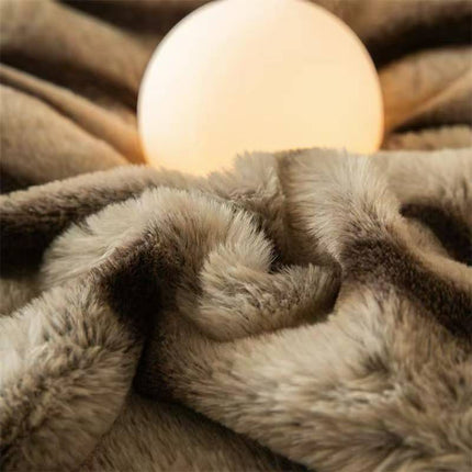 Set de Lux din blană de iepure artificială, 4 piese, husa cu elastic, Cod: BY16