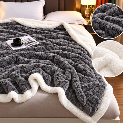Pătură Pufoasă Premium 200x230 cm – Blăniță Artificială de Iepure, cod: EXP38